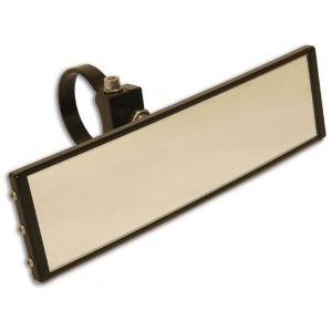 Black 9" Wide Panoramic Rearview Mirror & Clamp 