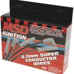 MSD 8.5mm Super Conductor Spark Plug Wire Set BLACK 