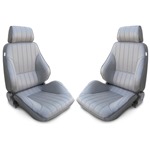 Procar Rally Seats PAIR Grey Vinyl with Sliders