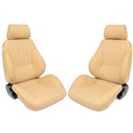 Procar Rally Seats PAIR Beige Vinyl with Sliders