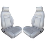 Procar Elite Seats PAIR Grey Vinyl with Sliders