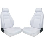 Procar Elite Seats PAIR White Vinyl with Sliders