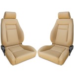 Procar Elite Seats PAIR Beige Vinyl with Sliders