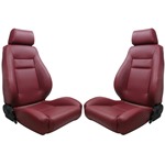 Procar Elite Seats PAIR Maroon Vinyl with Sliders