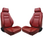 Procar Elite Seats PAIR Red Vinyl with Sliders