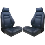 Procar Elite Seats PAIR Blue Vinyl with Sliders
