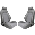 Procar Elite Seats PAIR Grey Vinyl / Grey Velour w/ Sliders