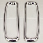 Tail Light Lens Bezel Polished Stainless Steel Pair 