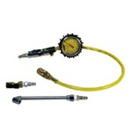 Power Tank Tire Inflator Gauge Universal - 160 PSI Dual Head & Clip-On Chucks